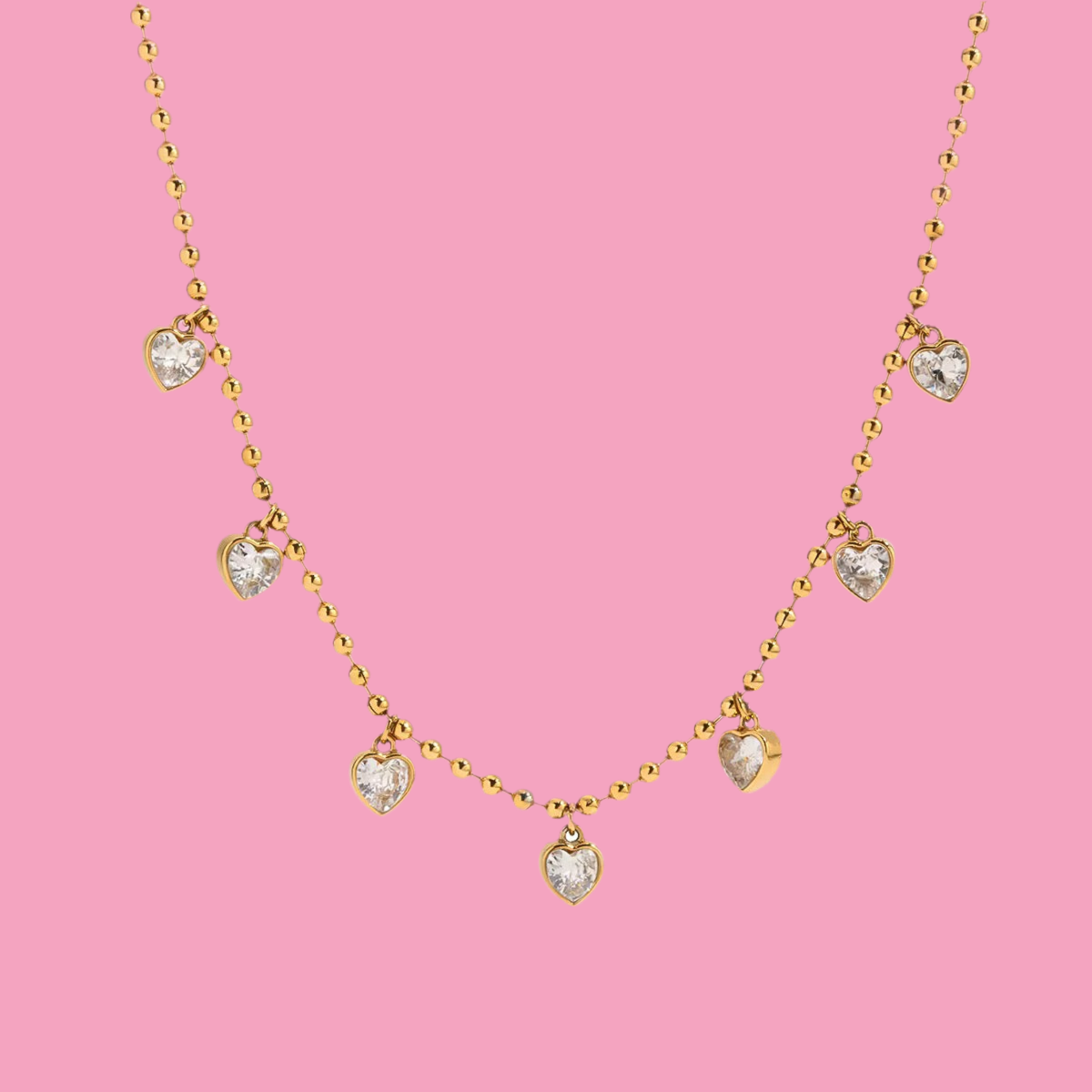 Collar dijes corazones