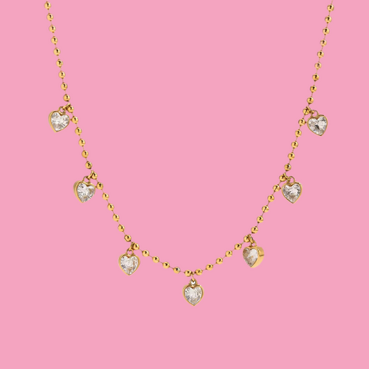 Collar dijes corazones