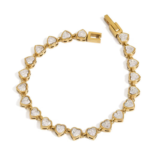 Brazalete Corazones Piedra