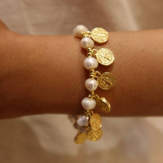 Pulsera San Benito Perlas Ajustable