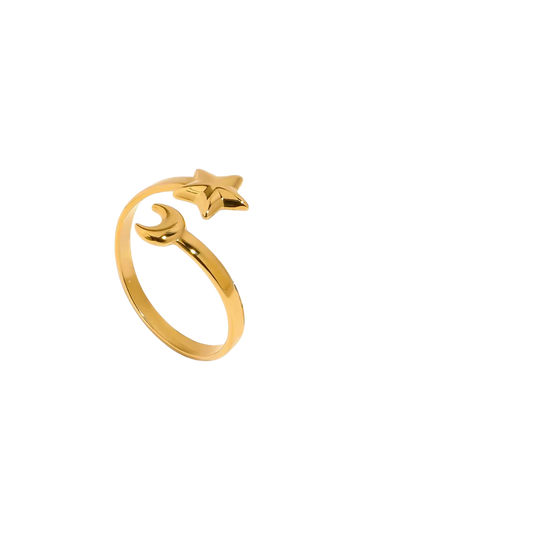 Anillo luna estrella