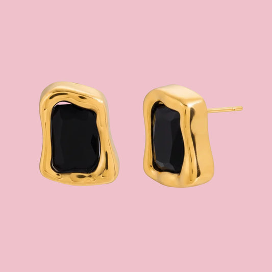 Aretes Piedra Rectangular
