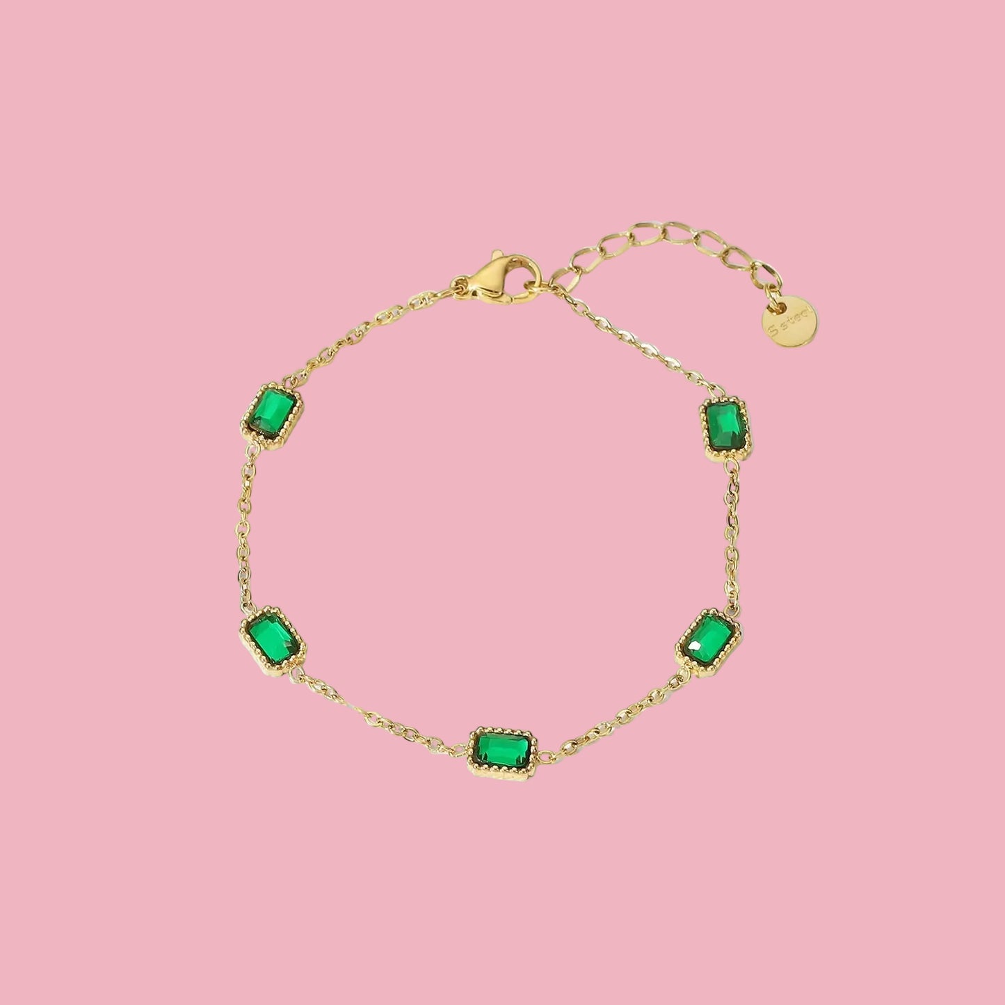Pulsera Tiny Cuadros Verde