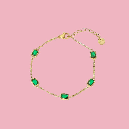 Pulsera Tiny Cuadros Verde