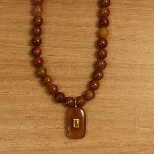 Collar “Beads Brown”