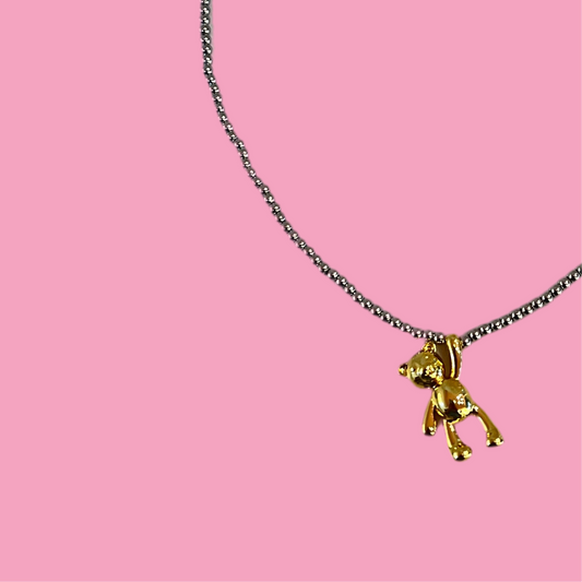 Collar Osito Colgante Dorado