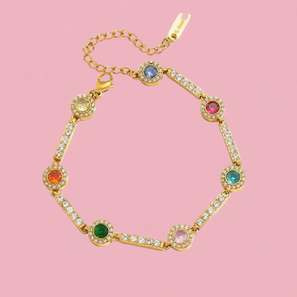 Pulsera Tennis Piedras Colores