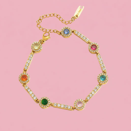 Pulsera Tennis Piedras Colores