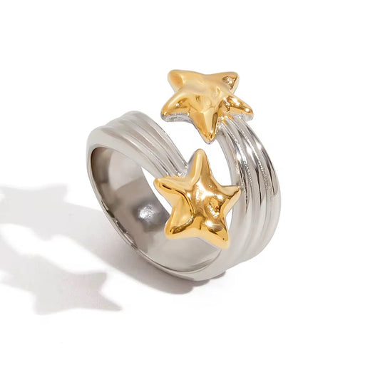 Anillo Estrella Fugaz Bicolor