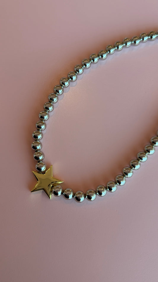 Collar Estrella Bolas Bicolor
