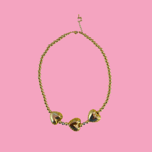 Collar 3 Corazones Globo