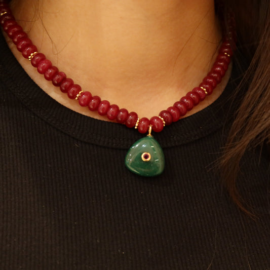 Collar “Beads Vino Green”