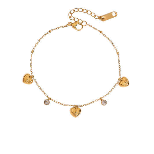Pulsera 3 Corazones Tiny