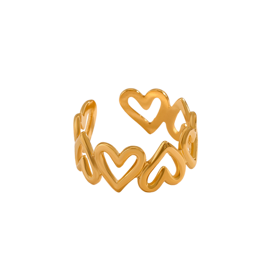 Anillo Corazones Abierto