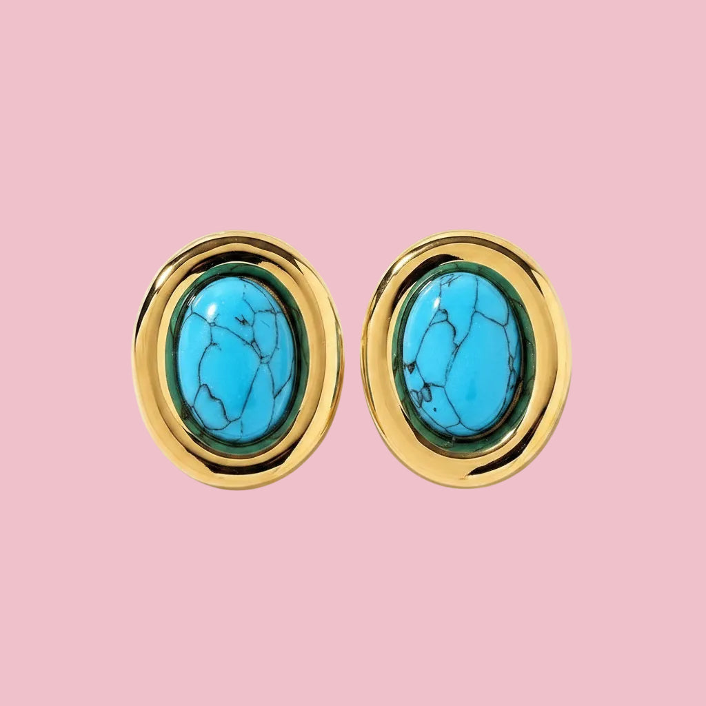 Aretes “Oval Turquesa”