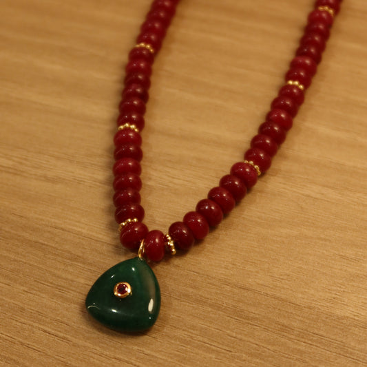 Collar “Beads Vino Green”