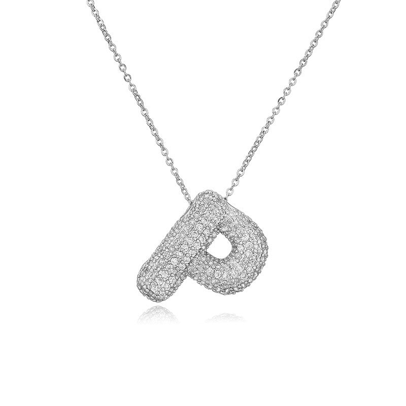 Collar Inicial Zirconia Burbuja