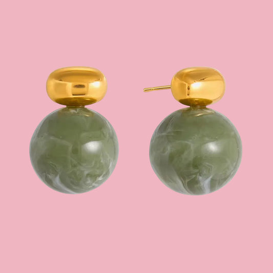 Aretes Bolitas Verde