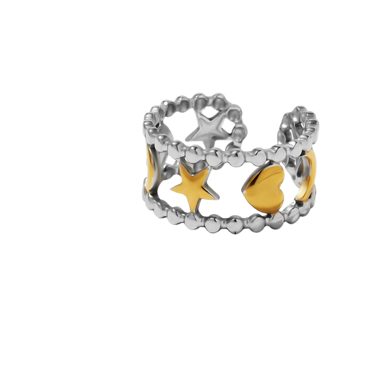 Anillo Estrellas Corazones
