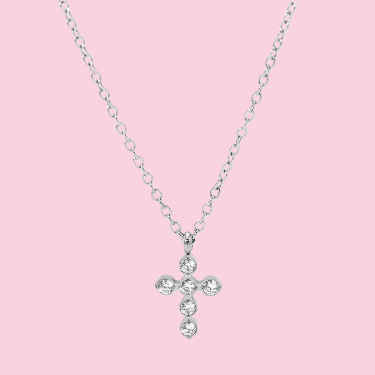 Collar Cruz Mini Piedras