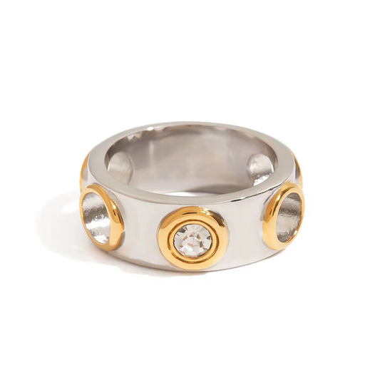 Anillo Círculos con Zirconia