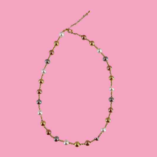 Collar Perlas Tricolor