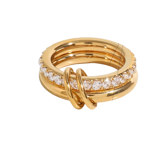 Anillo Doble Zirconia