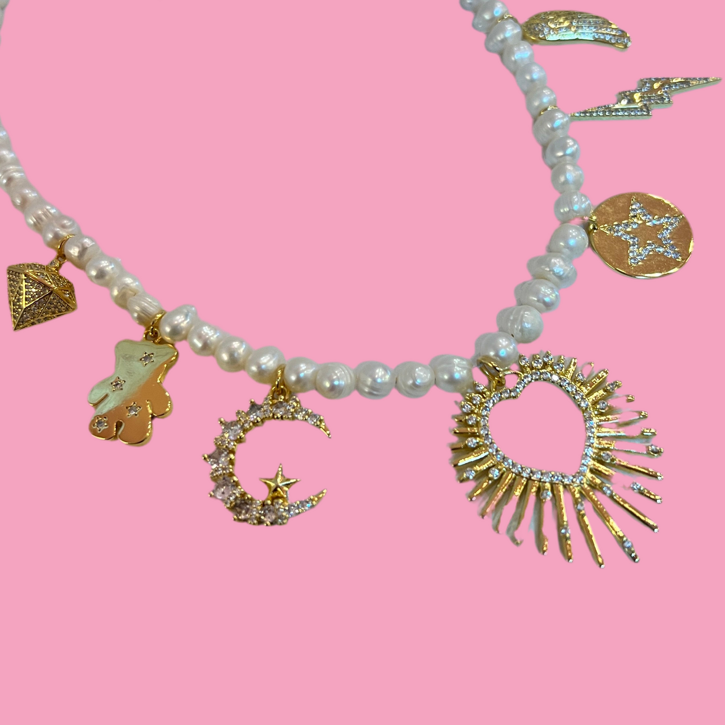 Collar Charms Perlas