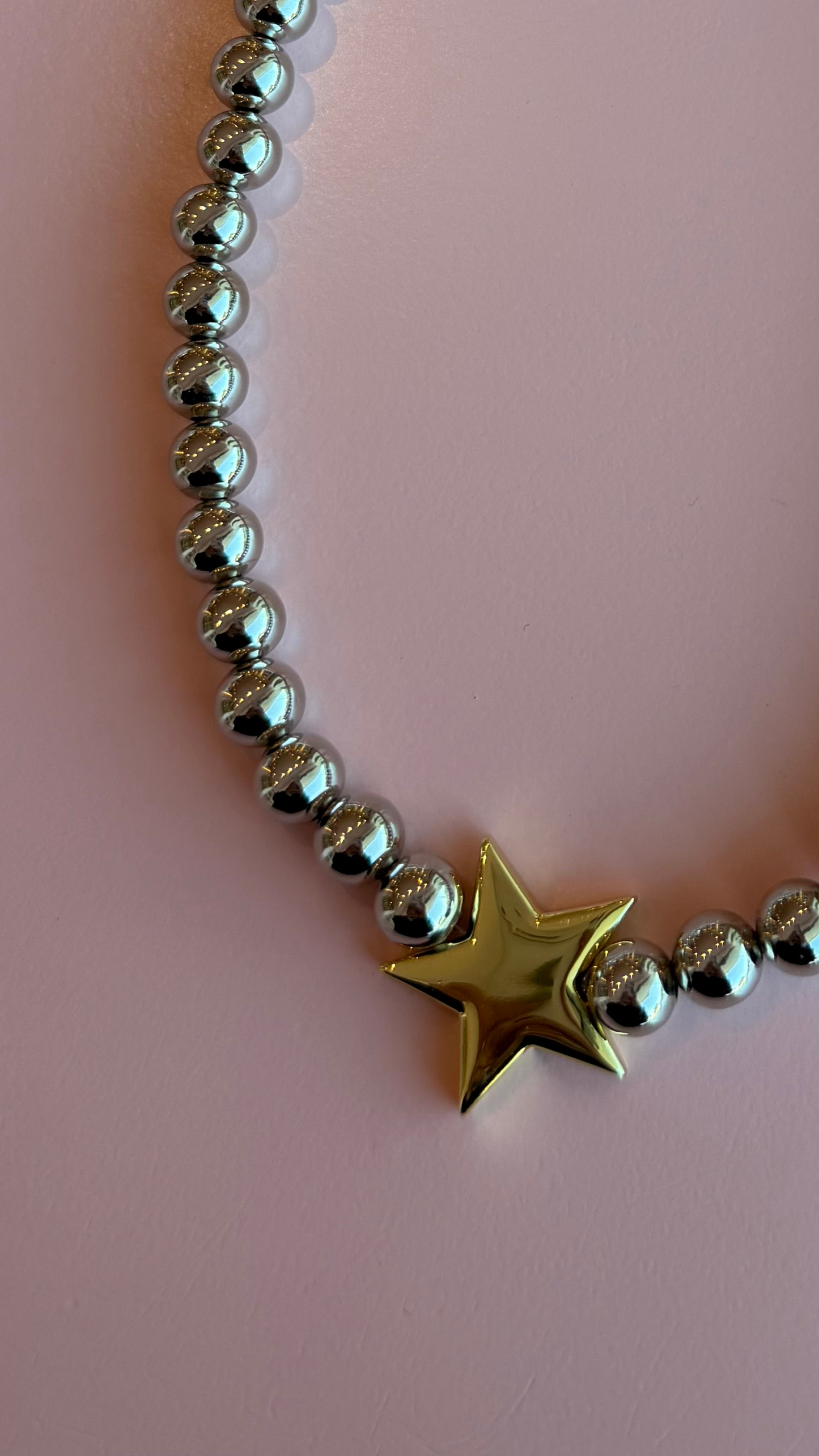 Collar Estrella Bolas Bicolor