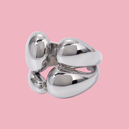 Anillo Abrazo Plateado