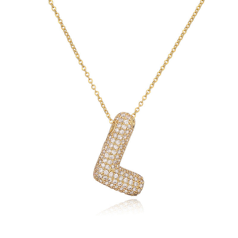 Collar Inicial Zirconia Burbuja