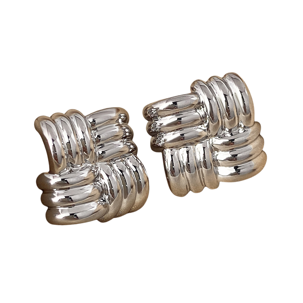 Aretes Cuadro Trenzado