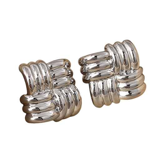 Aretes Cuadro Trenzado