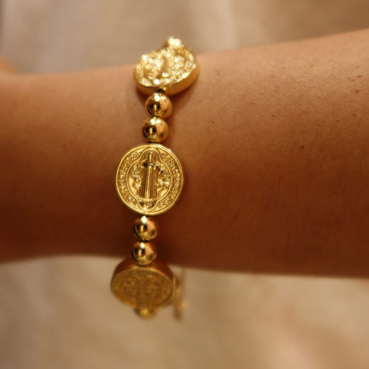 Pulsera San Benito Ajustable Dorada