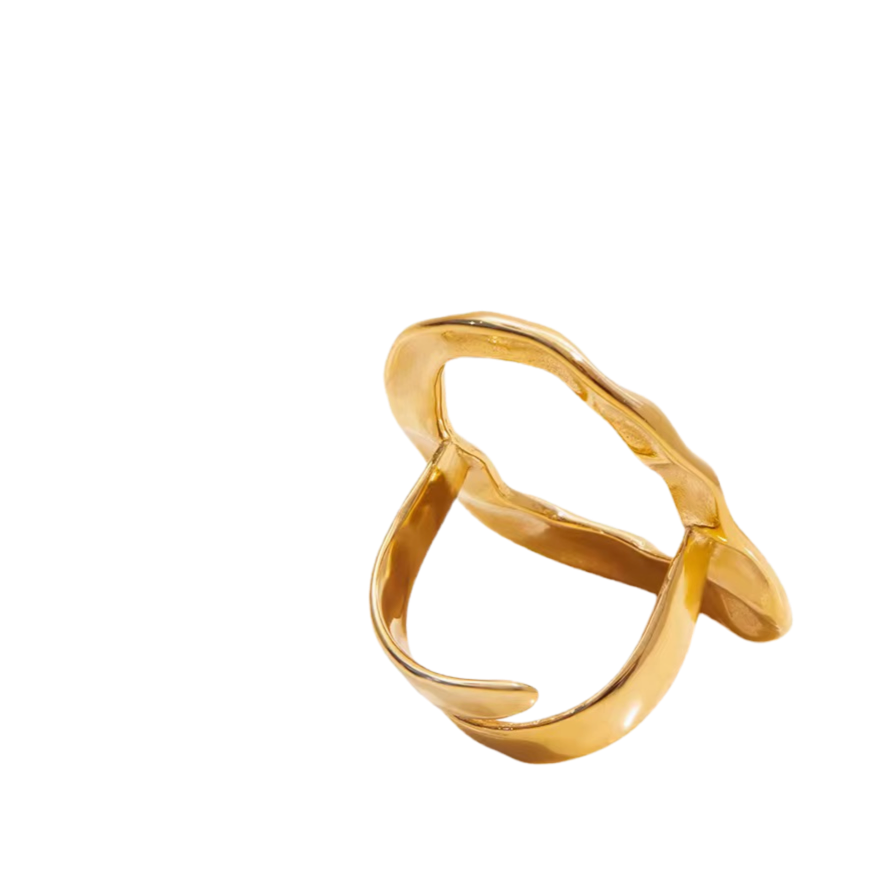 Anillo Óvalo Abstracto Chunky