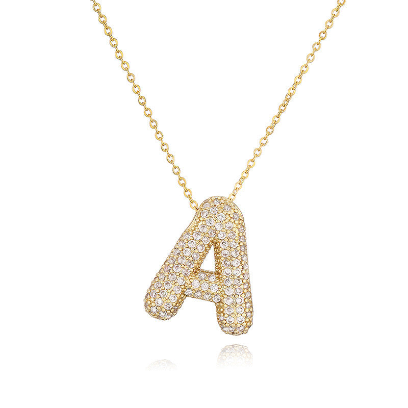 Collar Inicial Zirconia Burbuja