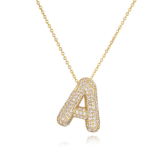 Collar Inicial Zirconia Burbuja