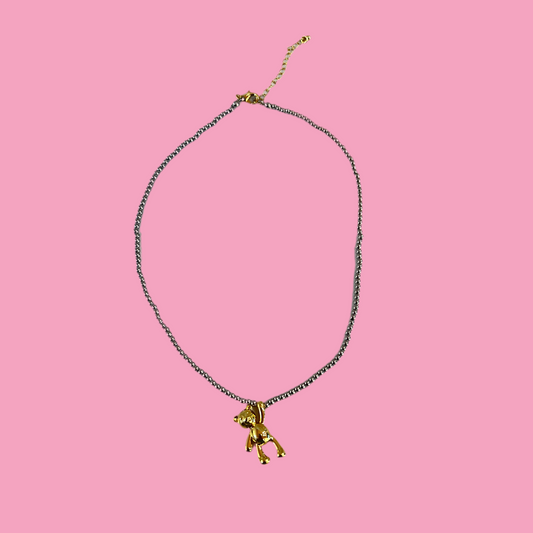 Collar Osito Colgante Dorado