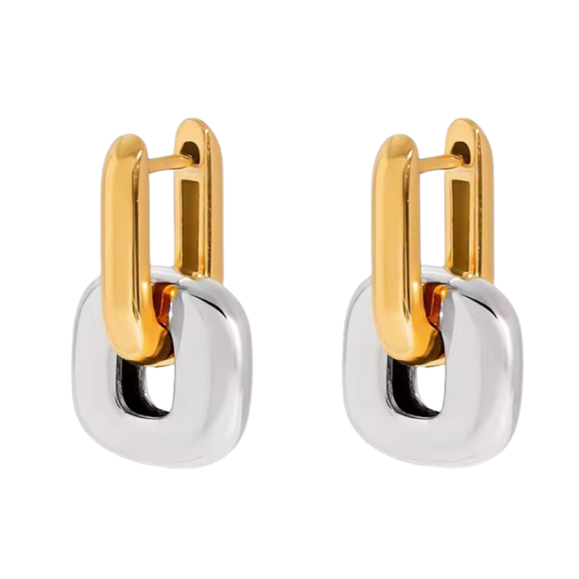 Aretes Bicolor 2 en 1