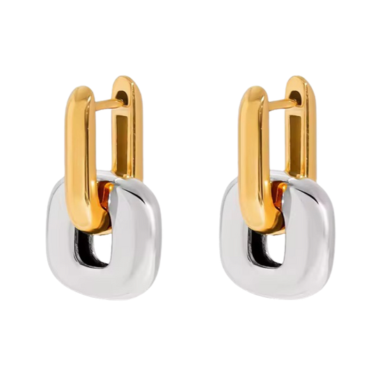 Aretes Bicolor 2 en 1