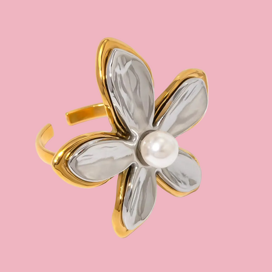 Anillo Flor Bicolor