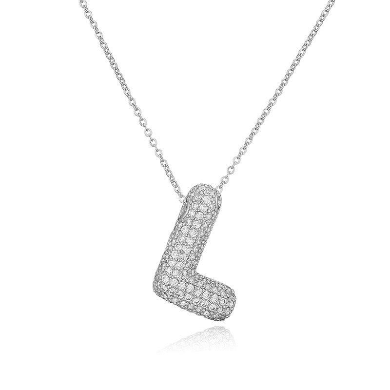 Collar Inicial Zirconia Burbuja