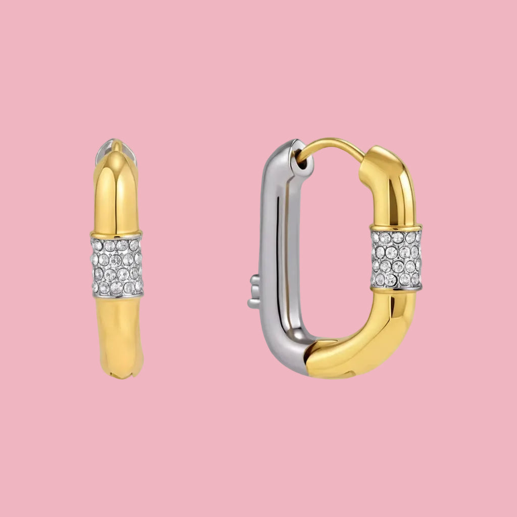 Hoops Square Bicolor Zirconia
