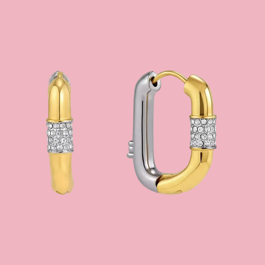Hoops Square Bicolor Zirconia