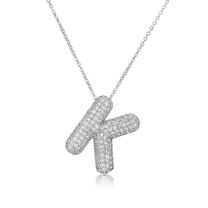 Collar Inicial Zirconia Burbuja