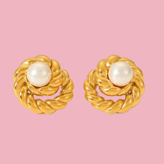 Aretes Perla Trenzados