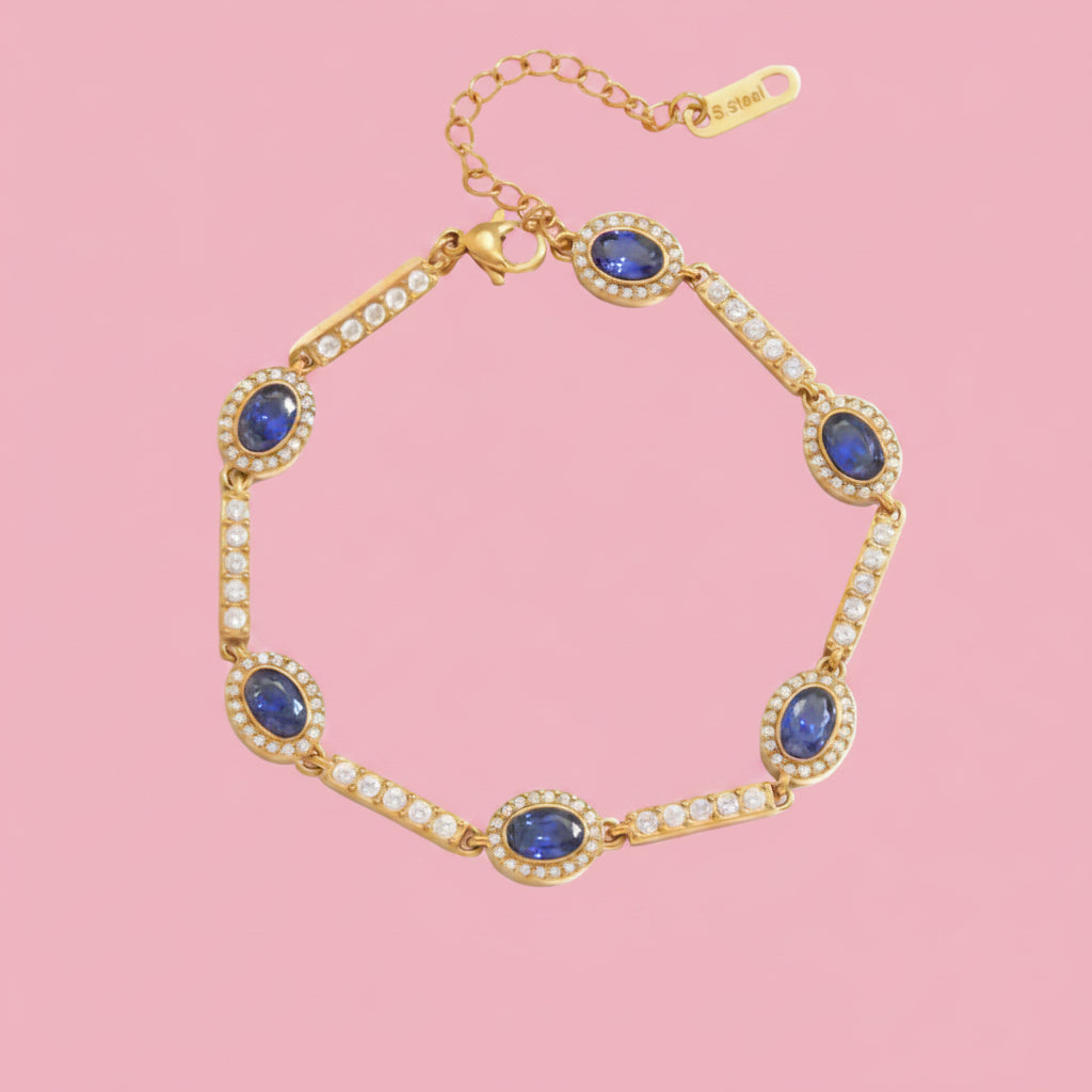 Pulsera Tennis Óvalos Azul