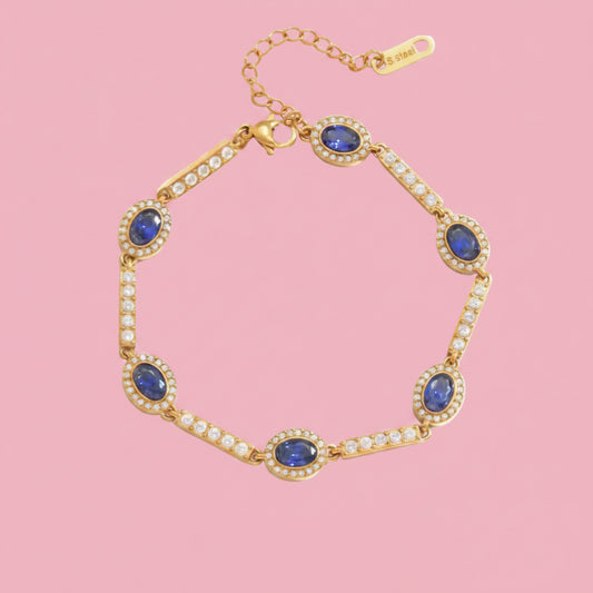 Pulsera Tennis Óvalos Azul