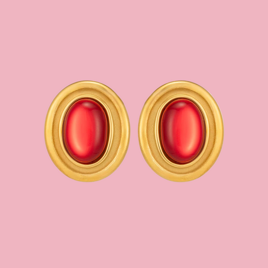Aretes Oval Red