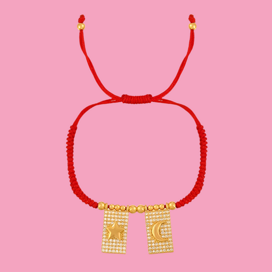 Pulsera Hilo Estrella Luna